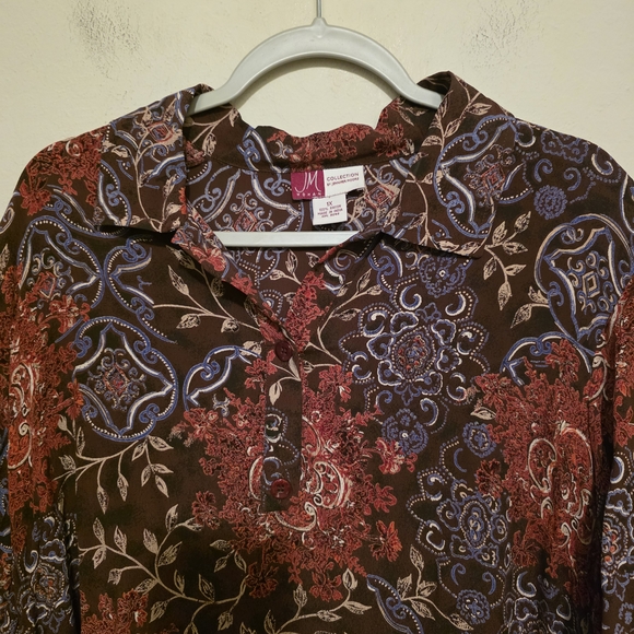 JM  Women Collection By Jennifer Moore    Floral Colorful Maxi Dress Size 1X - Picture 5 of 9